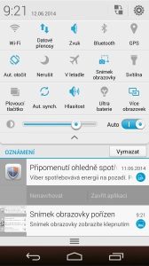 Huawei Ascend P7 recenze - rozšířená lišta