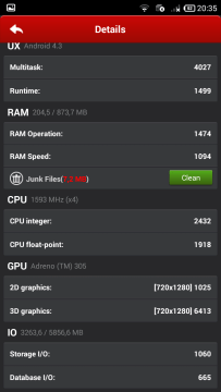 AnTuTu Benchmark - Detaily výsledků (2)