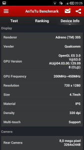 AnTuTu Benchmark - Informace o zařízení - Displej