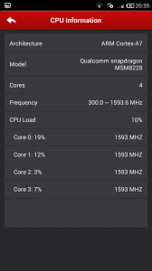 AnTuTu Benchmark - Informace o zařízení - Informace o procesoru