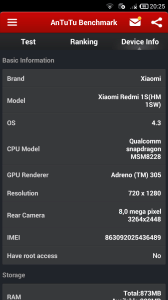 AnTuTu Benchmark - Informace o zařízení - Obecné informace