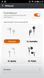 MiSound - Výběr typu sluchátek