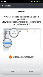 Připojení k počítači - Mac OS