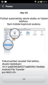 Připojení k počítači - Mac OS