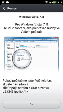 Připojení k počítači - Pomoc - Windows Vista, 7, 8