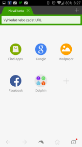 Dolphin Browser: domovská stránka
