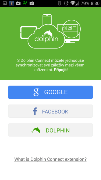 Dolphin Browser: možnosti synchronizace