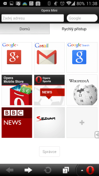 Webový prohlížeč Opera Mini