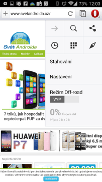 Prohlížeč Opera pro Android