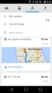 Google Maps cyklistika 1