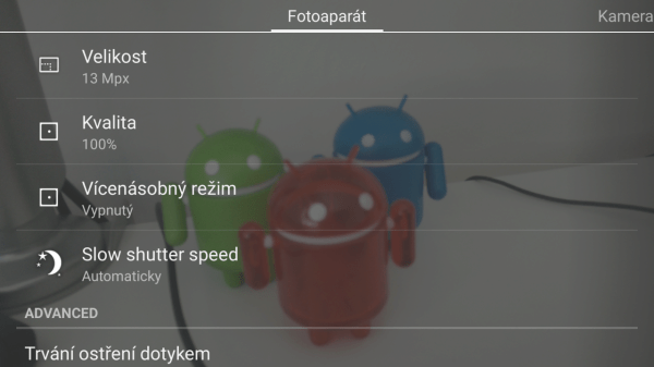 kamera nastaveni kvality