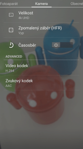 kamera nastaveni videa