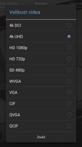 kamera rozlišení videa