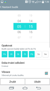 Hodiny - nastavení budíku