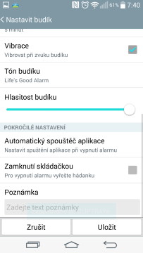 Hodiny - nastavení budíku
