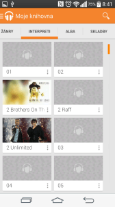 Aplikace Hudba Play - interpreti