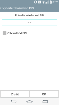 Úvodní nastavení - odemykání funkcí Knock Code