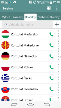 Adresář kontaktů