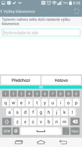 Možnosti nastavení klávesnice