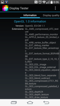 Parametry obrazovky telefonu LG G3