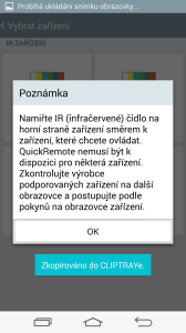 QuickRemote - upozornění