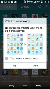 Seznam aplikací - velké ikony
