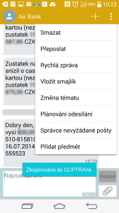 SMS zprávy - možnosti zprávy