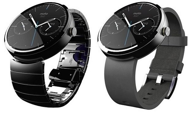 moto 360 optional leather metal bands