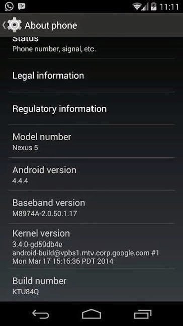 Jako jeden z prvních hlásil dostupnost Androidu 4.4.4_r2 pro Nexus 5 v Indii Manish Kumar