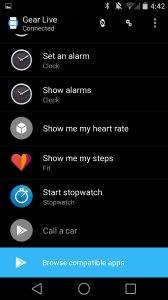 Samsung Gear Live aplikace Android Wear 2