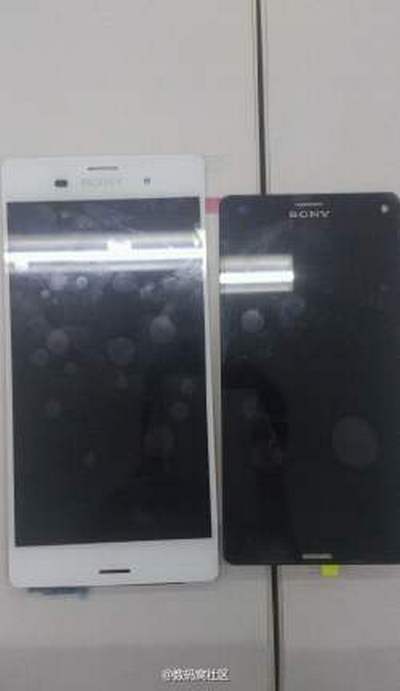 Údajná fotka bílé Sony Xperia Z3 a černé Sony Xperia Z3 Compact