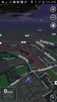 Navigace v nočním režimu