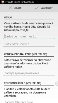 Uvedenou funkci nabízí také mobilní aplikace Správce zařízení Android