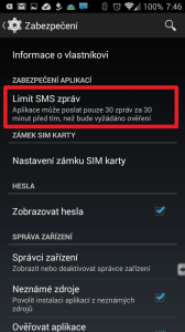 Android 4.3 přinesl limit SMS zpráv odeslaných z aplikace