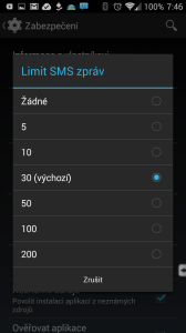Android 4.3 přinesl limit SMS zpráv odeslaných z aplikace