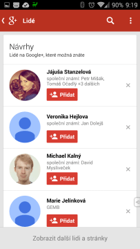 Tlačítko pro vyhledávání v kruzích
