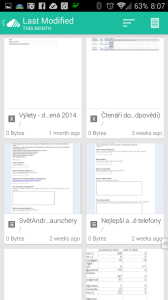 Přehled posledních změněných a vytvořených souborů