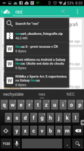 Vyhledávání v názvech souborů