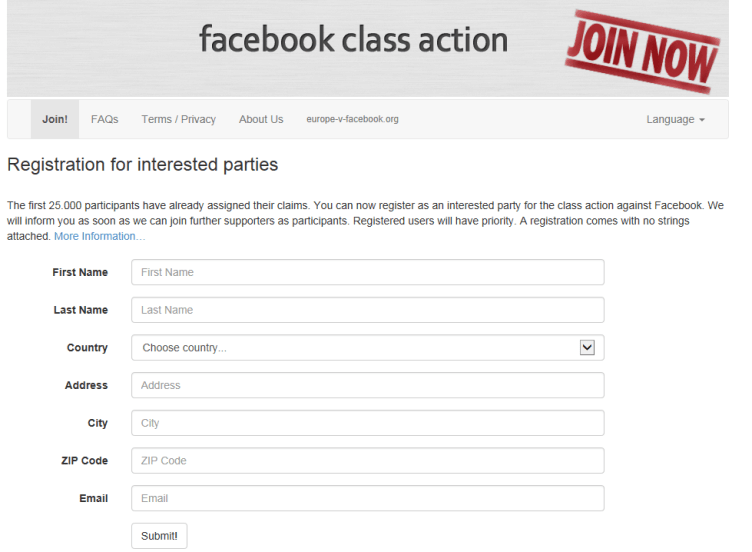 facebook class action