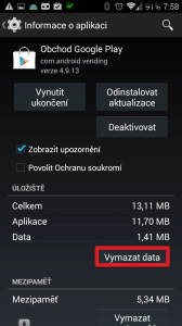 Vymazat data