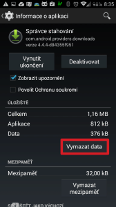 Vymazat data