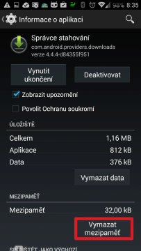 Vymazat mezipaměť