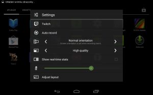 Nvidia Shield Tablet recenze - nastavení nahrávání 1