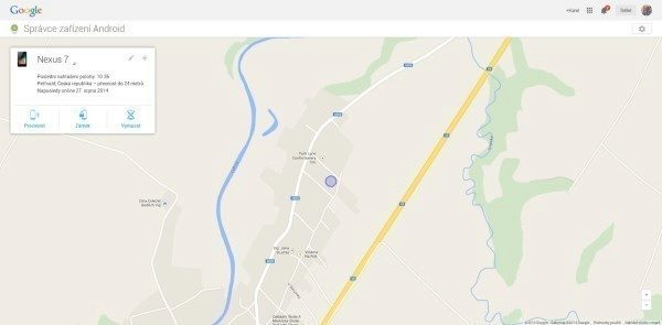 Správce zařízení Android: zobrazení polohy v mapě