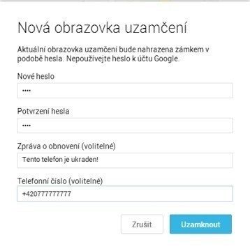 Správce zařízení Android: pokyn k uzamknutí telefonu