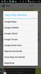 Výběr mapových podkladů