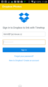 Propojení s cloudovým diskem Dropbox