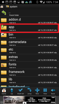 Přejděte do složky app