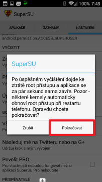 Odstraňte práva roota