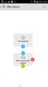 Vytvořili jsme podmínku Wired Headset Plugged?